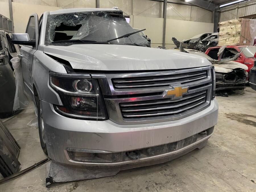 Collision damaged truck