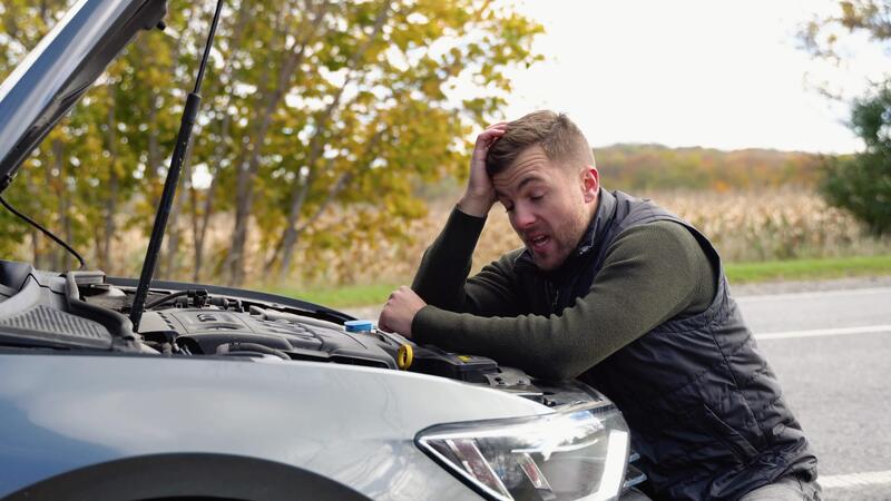 Car with Cracked Engine Block