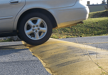 Driving over a speed bump